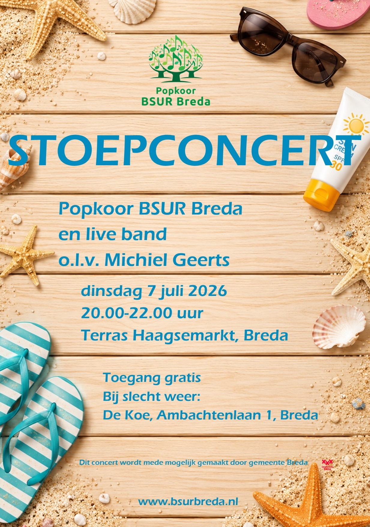 Popkoor BSUR, Stoepconcert Princenhage, Haagsemarkt, Muziek Princenhage, BSUR