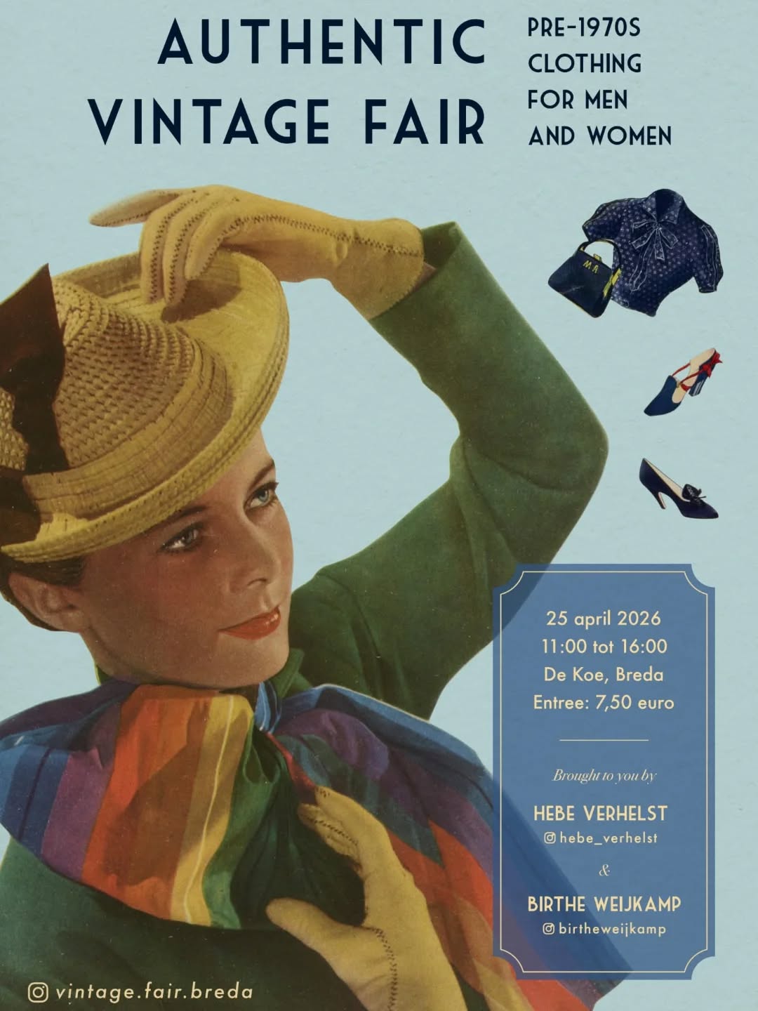 Vintage kleding, De Koe Princenhage, retro mode, vintage fair, unieke kleding kopen, Authentic Vintage Fair