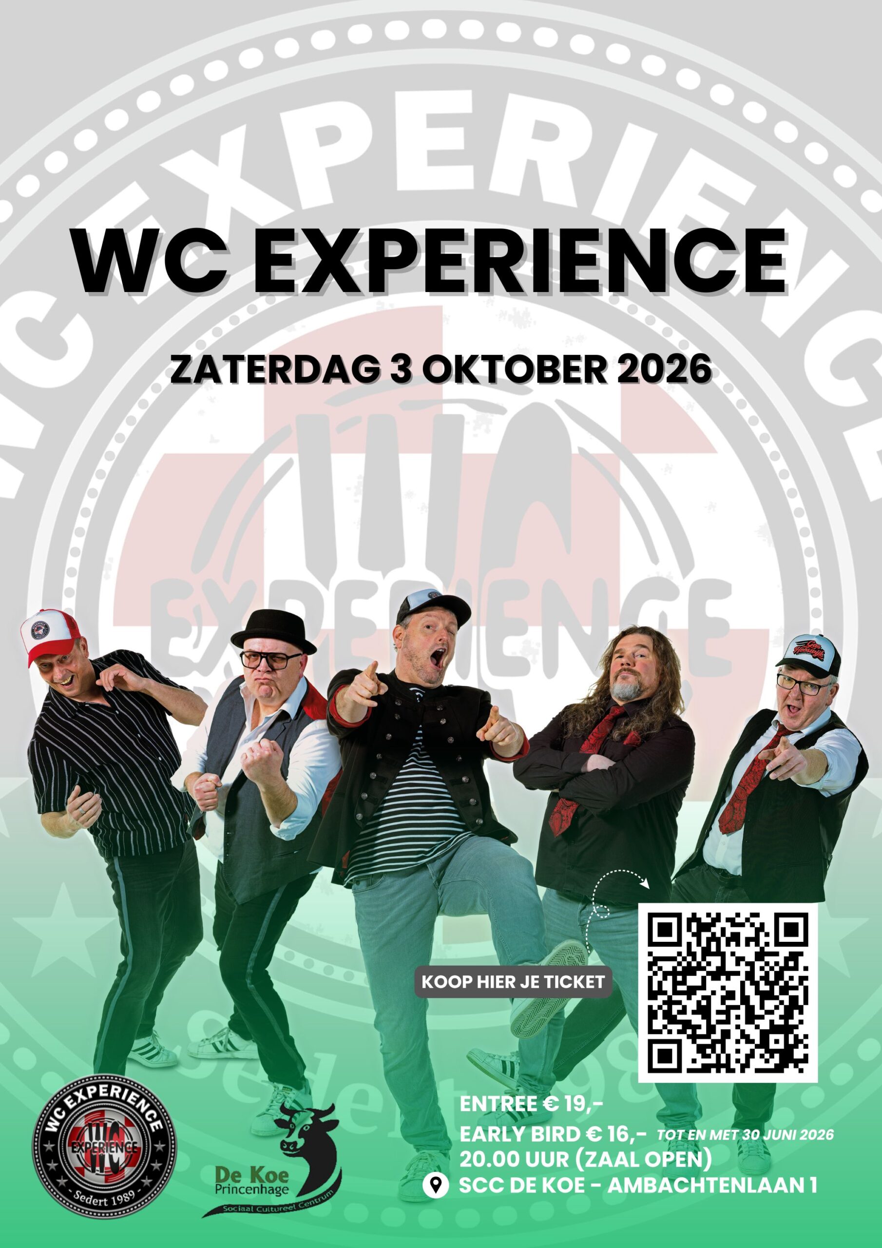 WC Experience Princenhage, SCC de Koe, Concert Princenhage, Brabantse rock, Kaarten WC Experience, Uitgaan Princenhage